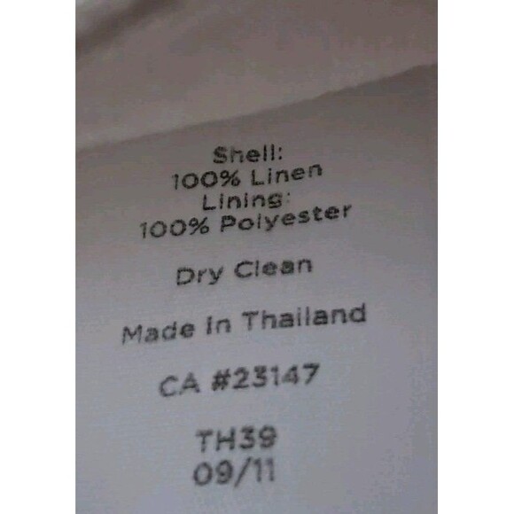 Talbots 100% Linen Pants Women's 18 Beige High Rise Wide Leg Lined Work Career - Picture 9 of 13